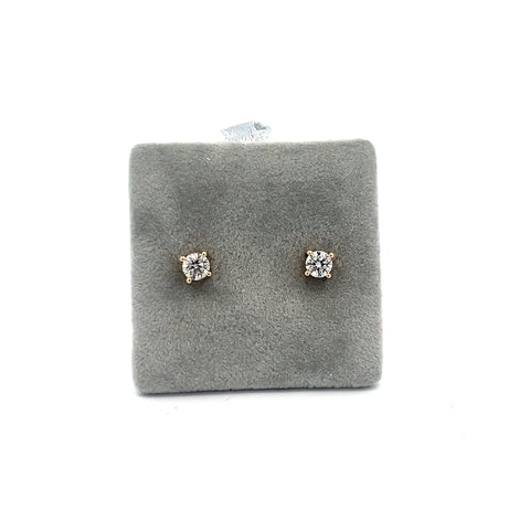 18kt YG Round Diamond Earrings 0.40cts