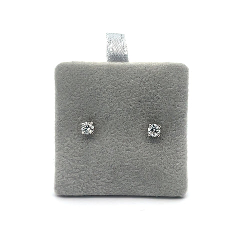 18kt WG Round Diamond Stud Earrings
