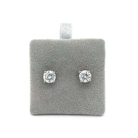 18kt WG Round GIA Diamond Stud Earrings