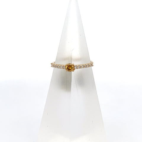 40536 - 18KT YG Round Yellow Diamond Ring