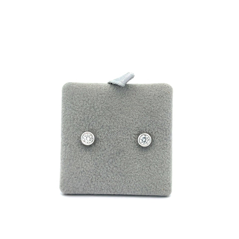 18KT WG Round Rubset Diamond Stud Earrings 0.25cts