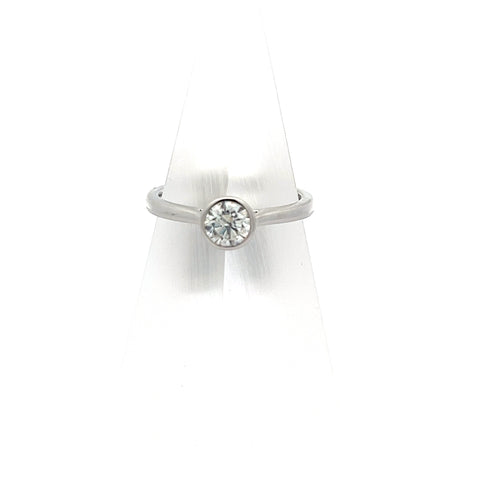 40327 - Platinum Round Rub Set Ring