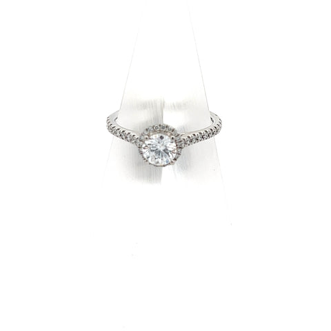 40283 - Platinum Round Diamond Halo Ring