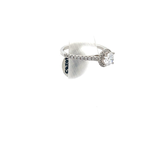 40283 - Platinum Round Diamond Halo Ring
