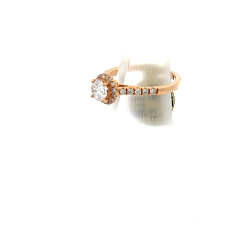 40037 - 18KT RG Round Diamond Halo Ring