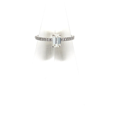 40289 - 18KT WG Emerald Cut Diamond Ring