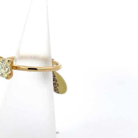 40341 - 18KT YG Natural Fancy Yellow Princess Diamond Ring