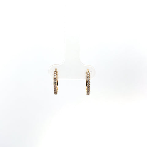 18KT YG Diamond Gold Hoop Earrings