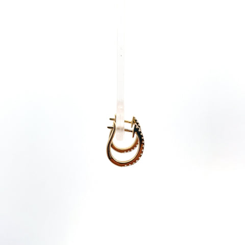 18KT YG Diamond Gold Hoop Earrings