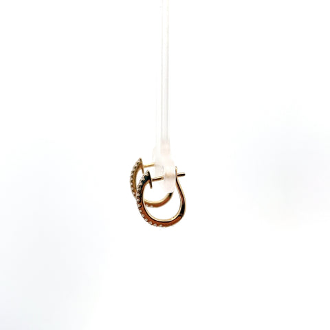 18KT YG Diamond Gold Hoop Earrings