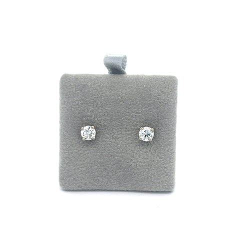Platinum Round Diamond Stud Earrings 0.60cts