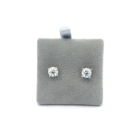 18kt WG Round Diamond Stud Earrings GIA 1.00cts