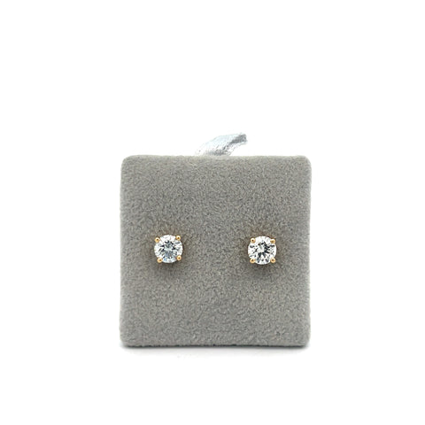 18kt YG GIA Round Diamond Stud Earrings 1.00cts