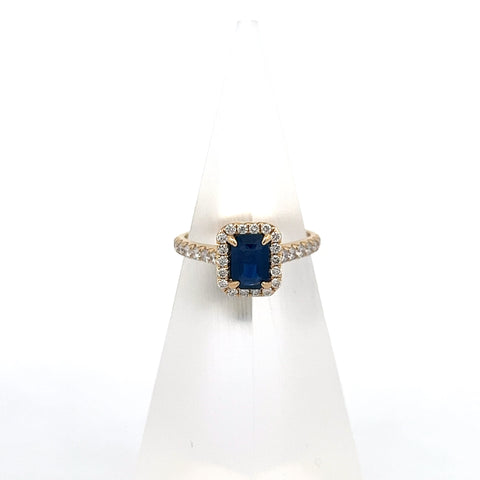 S0182 - 18kt YG Octagonal Sapphire Ring