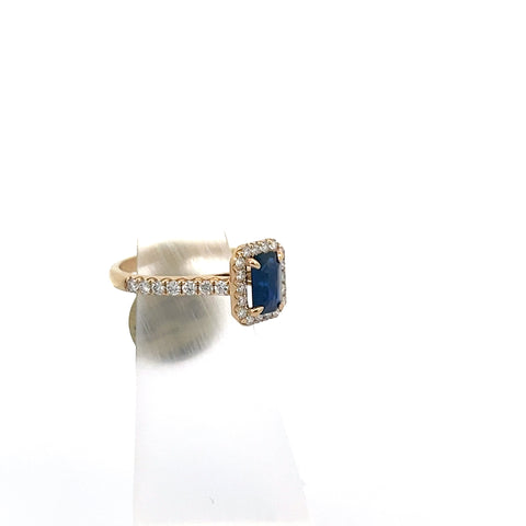 S0182 - 18kt YG Octagonal Sapphire Ring