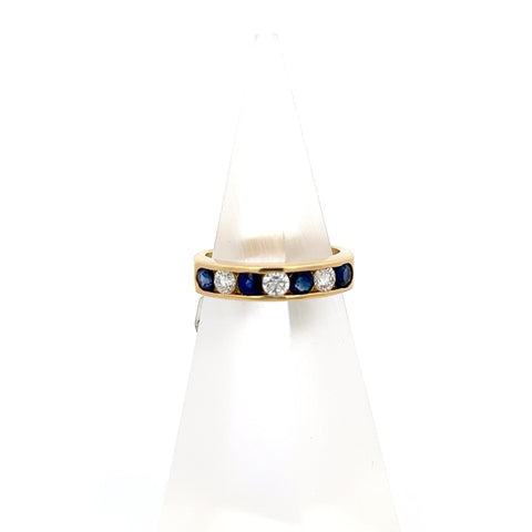 S0085 - 18KT YG Sapphire and Diamond Ring