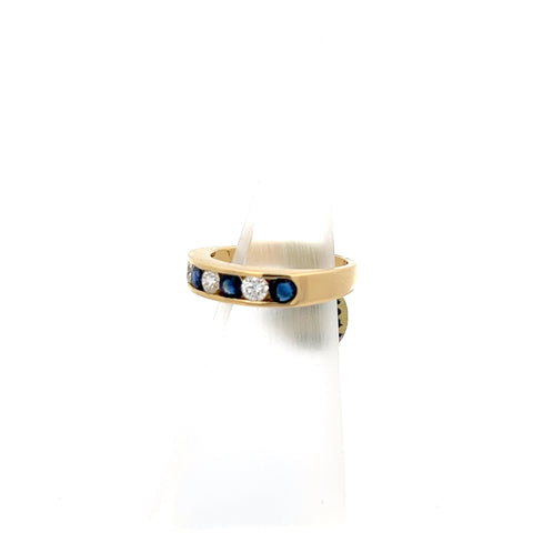 S0085 - 18KT YG Sapphire and Diamond Ring