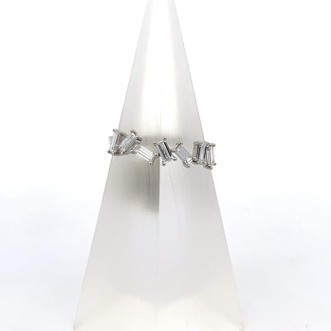 40550 - Platinum Baguette Diamond Scatter Ring