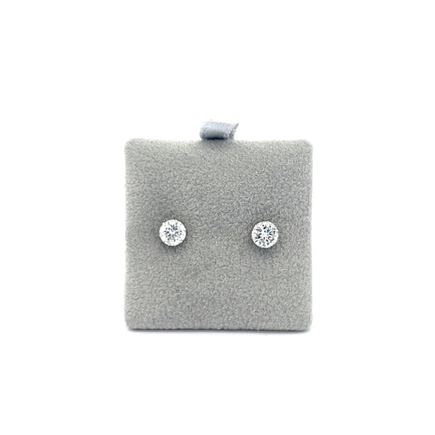 Platinum Round Diamond Stud Earrings 1.00cts