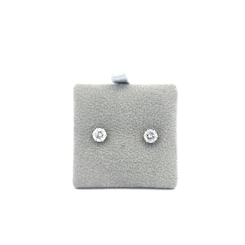 Plat Round Diamond Stud Earrings 0.80cts