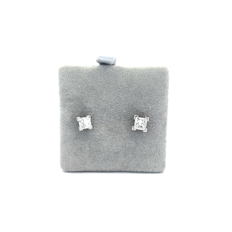 Platinum Princess Cut Diamond Earrings 0.66cts