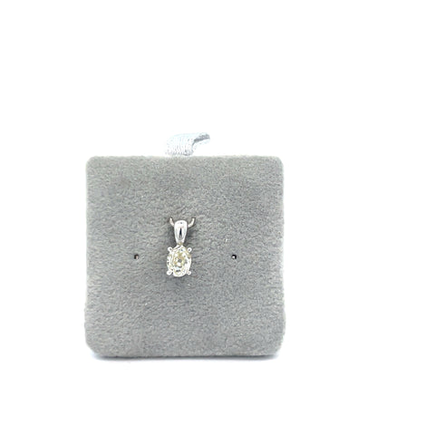 18kt WG Old Cut Oval Pendant 0.56cts