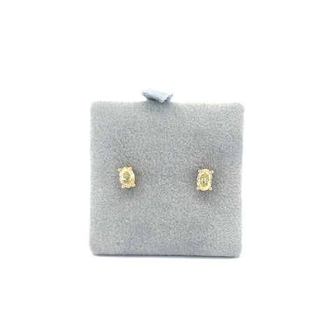 18kt YG NFY Oval Diamond Earrings 0.64cts