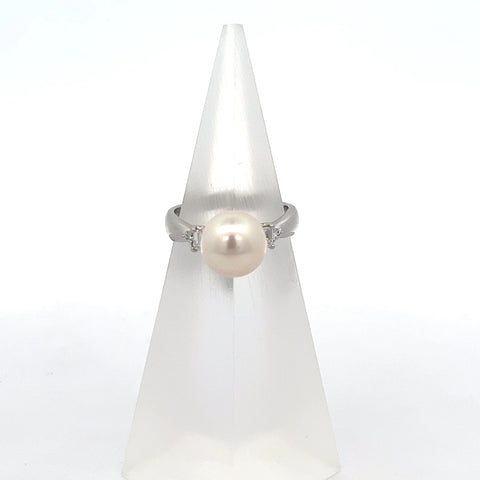 PRL3 - Platinum South Sea Pearl and Diamond Ring