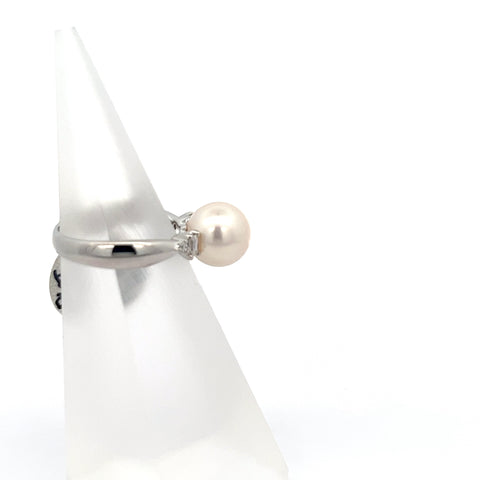 PRL3 - Platinum South Sea Pearl and Diamond Ring