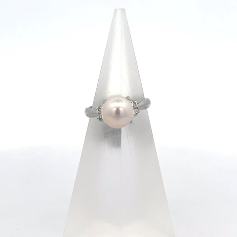 PRL1 - Platinum Pearl and Diamond Ring