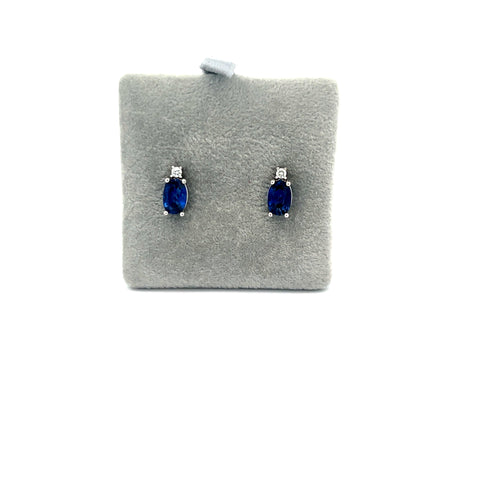 18KT WG Sapphire and Diamond Earrings
