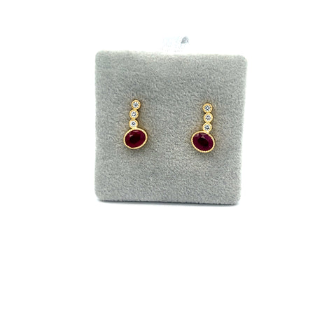 18KT WG Ruby and Diamond Earrings