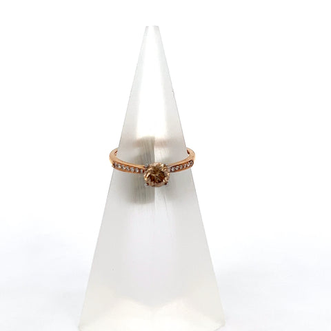 40507 - 18kt RG Round Brown Diamond Ring