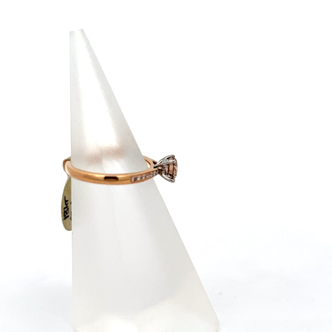 40507 - 18kt RG Round Brown Diamond Ring