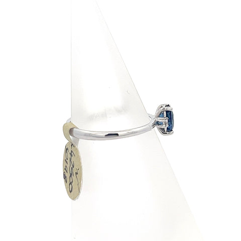 S0198 - 18kt WG Blue Oval Sapphire and Diamond Ring