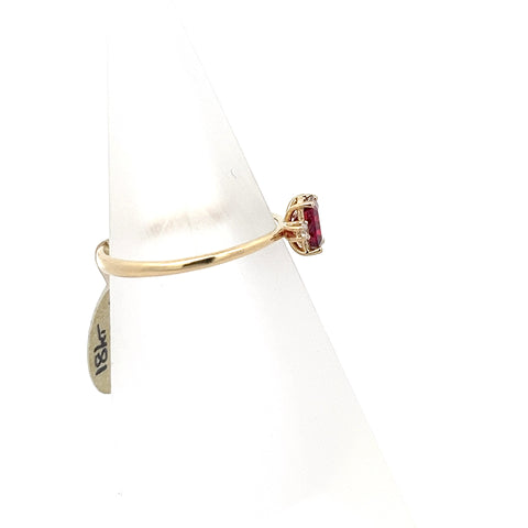 R0151 - 18kt YG Octagonal Ruby and Diamond Ring
