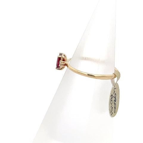 R0151 - 18kt YG Octagonal Ruby and Diamond Ring