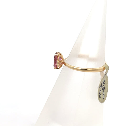TOURM50 - 18kt YG Oval Pink Tourmaline and Diamond Ring