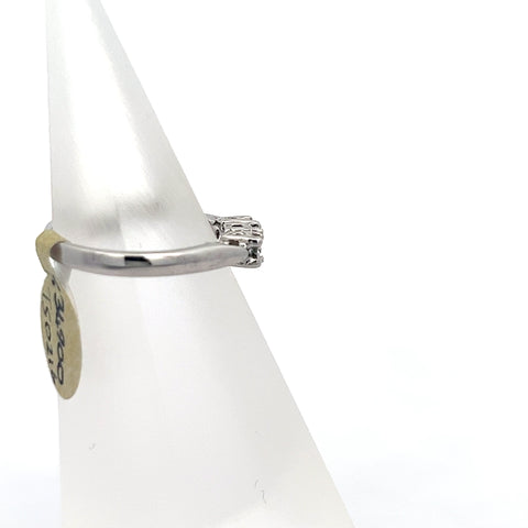 TS0216 - 18kt WG Round Teal Sapphire and Diamond Threestone Ring