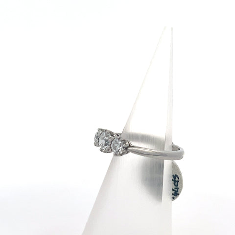 40564 - Platinum Old European Cut Three-Stone Diamond Ring