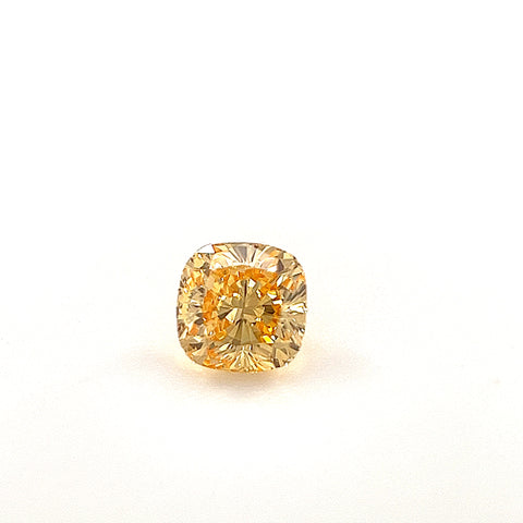 Natural Fancy Intense Yellow-Orange 0.27ct Cushion