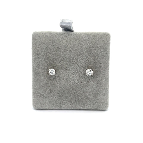 9KT WG 0.18cts Round Diamond Studs