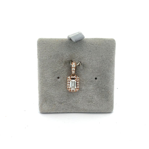 18KT RG Emerald Cut Diamond Pendant 0.39cts