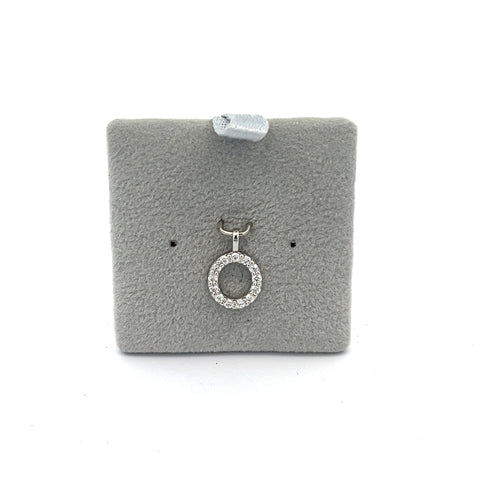 18KT WG 0.13cts 'O' Initial Pendant