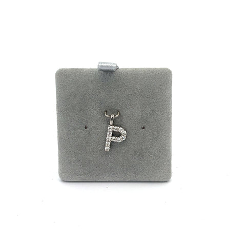 18KT WG 0.11cts 'P' Initial Pendant