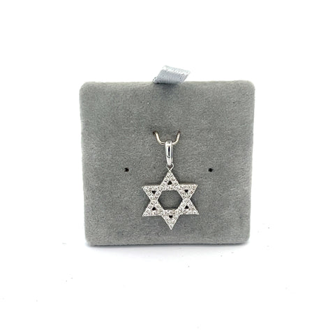 18KT WG Diamond Star of David Pendant