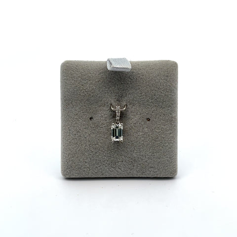 18KT WG Emerald Cut Diamond Pendant