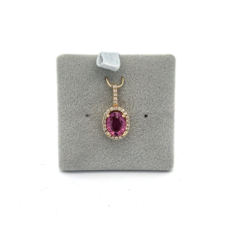 18KT YG Purple Spinel Pendant