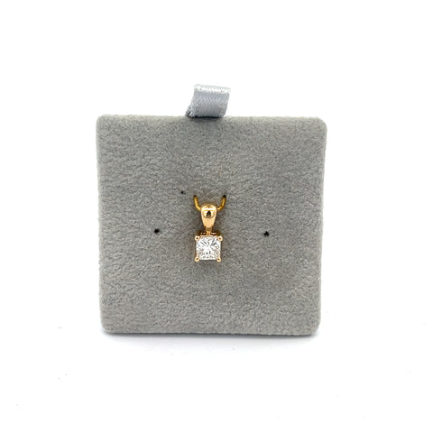 18kt YG Princess cut Diamond Pendant 0.33ct