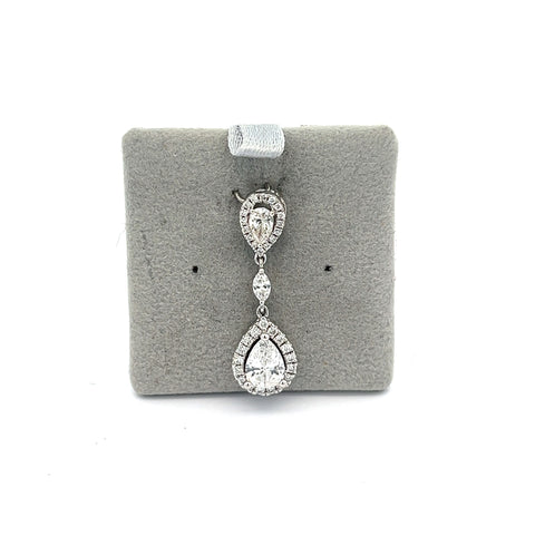 18KT WG Pear Diamond Drop Pendant